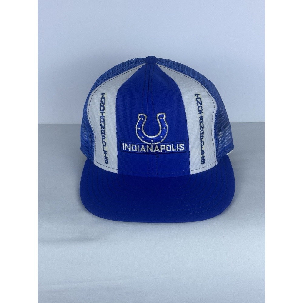 Vintage 80's Indianapolis Colts AJD Lucky Stripes Snapback Trucker Hat NWOT USA
